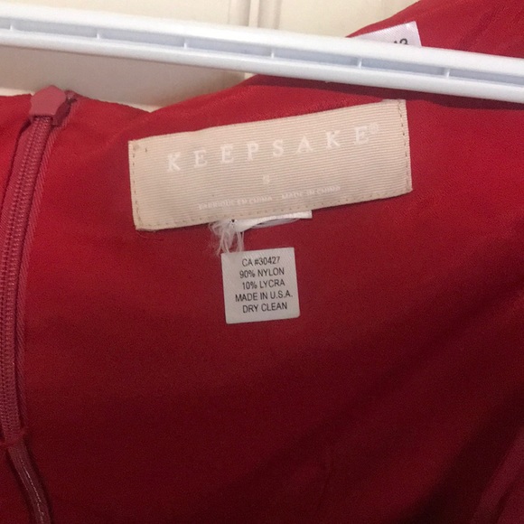 Keepsake red tulle square neck dress - Picture 2 of 5